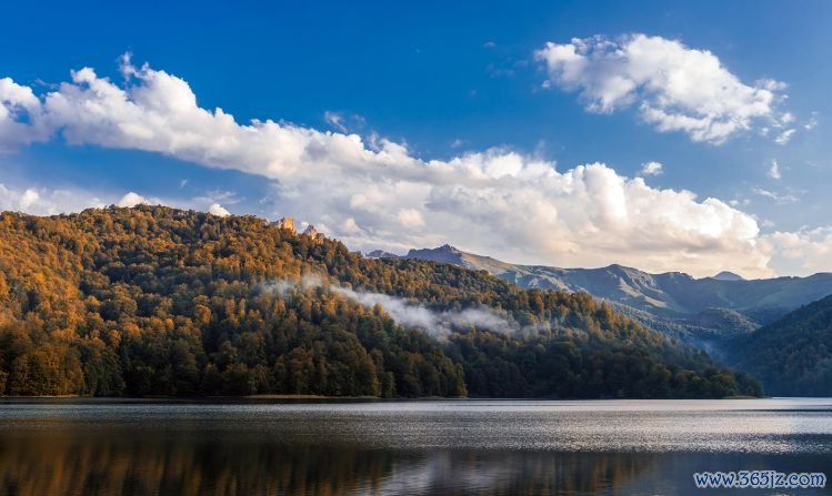 Nestled in the Lower Caucasus mountains is Lake Göygöl, surrounded by pristine forests. 